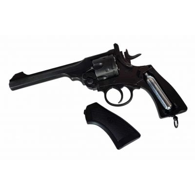 4. Rewolwer WEBLEY MKVI .455 Police kal.4,5 mm Diabolo łuski 6-strzał. lufa 4" CO2 Black Ekp do17J