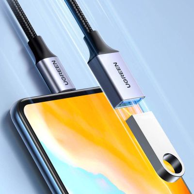 10. Ugreen kabel adapter przejściówka OTG USB-C (męski) - USB-A (żeński) 5Gb/s 0.15m czarny (US378)