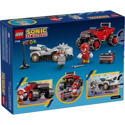 2. LEGO Sonic the Hedgehog 77118 - Silver w samochodzie kontra Knuckles w monster trucku