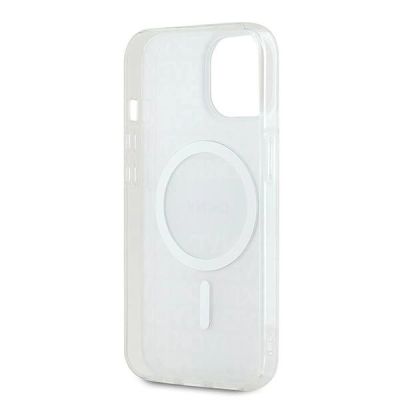 7. Etui DKNY IML Mono & Stripe MagSafe na iPhone 15 / 14 / 13 - beżowe