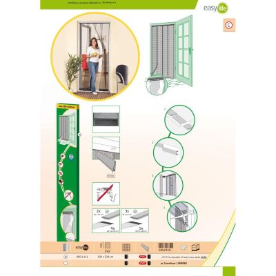 53. MOSKITIERA DRZWIOWA LAMELOWA 100X220 POLIESTER+TAŚMA RZEP
