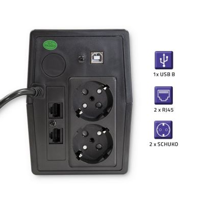 13. QOLTEC ZASILACZ AWARYJNY UPS 450VA | 240W | LCD | USB | RJ45