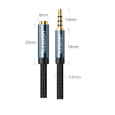 13. Ugreen adapter przejściówka mini jack 3,5mm 0,5m niebieski (AV118)