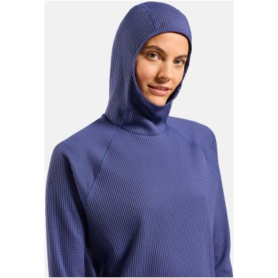 2. Bluza z kapturem Odlo Mid layer hoody CUBIC niebieska