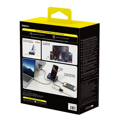 5. Stacja ładująca Baseus Nomos NH21 Qi2 160W 5w1 bezprzewodowa ze zwijanym kablem - czarna