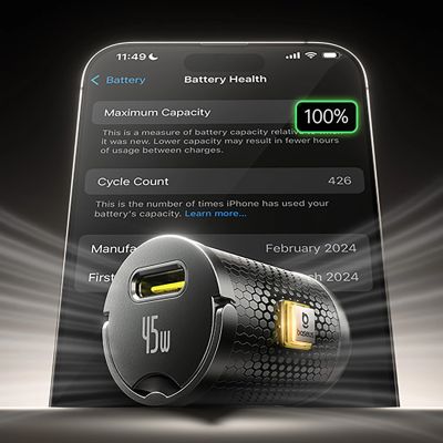 15. Ładowarka samochodowa Baseus PrimeTrip VP2 45W USB-C z kablem 60W USB-C do USB-C 1m - czarna