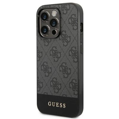 2. Etui Guess 4G Stripe Collection na iPhone 14 Pro - szare
