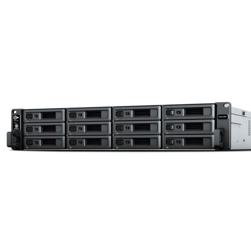 Synology RackStation RS2423RP+ serwer danych NAS Rack (2U) Ryzen Embedded V1780B 8 GB DDR4 0 TB DiskStation Manager Czarny, Szary