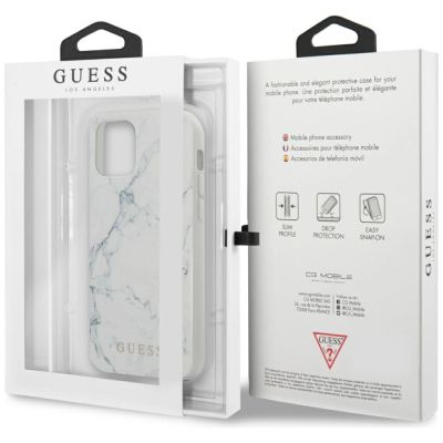 11. Etui Guess Marble na iPhone 12 mini 5,4" - białe