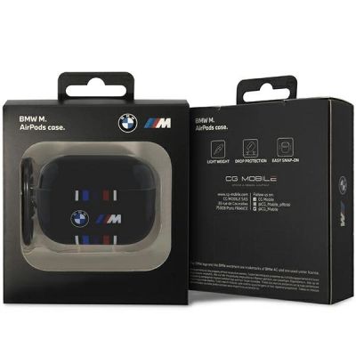 4. Etui BMW Multiple Colored Lines na AirPods Pro 2 gen - czarne
