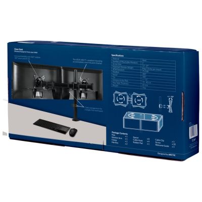 9. ARCTIC Z2 Basic uchwyt / stojak do monitorów 68,6 cm (27") Biurko Czarny