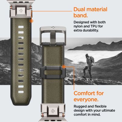 13. Pasek Spigen DuraPro Armor na Apple Watch 44 / 45 / 46 / 49 mm - zielony