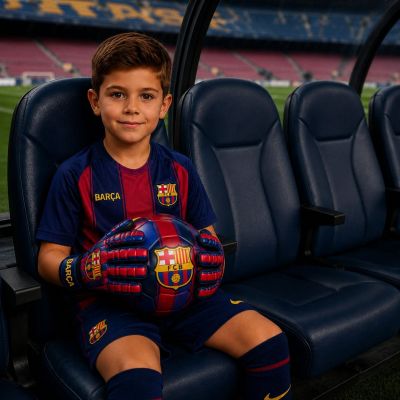 10. FC Barcelona rękawice bramkarskie junior BG9003