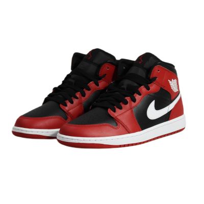 4. Buty męskie do koszykówki Air Jordan 1 Mid Black/Gym Red/White - DQ8426-061