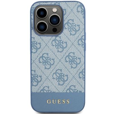 3. Etui Guess 4G Stripe Collection na iPhone 15 Pro - niebieskie