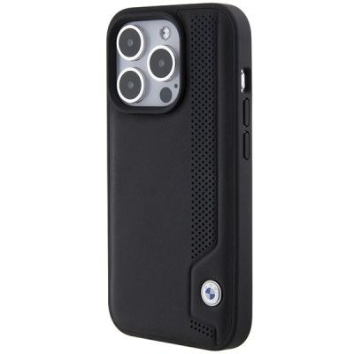 2. Etui BMW Leather Blue Dots na iPhone 15 Pro Max - czarne
