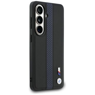 4. Etui BMW Perforated Stripe Logo MagSafe do Samsung Galaxy S26 - niebieskie