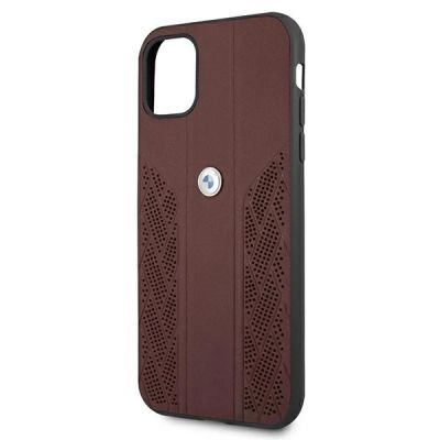 6. Etui BMW Leather Curve Perforate na iPhone 11 / Xr - czerwone