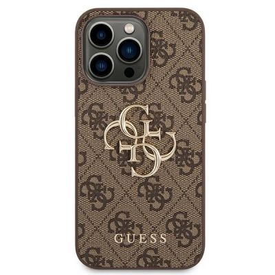 3. Etui Guess 4G Big Metal Logo na iPhone 14 Pro - brązowe
