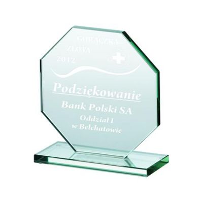 9. Trofeum szklane grawerowane