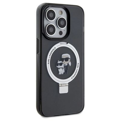 4. Etui Karl Lagerfeld Ring Stand Karl&Choupettte MagSafe na iPhone 13 Pro Max - czarne