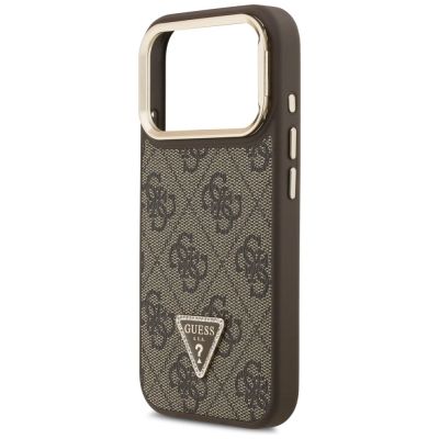 6. Etui Guess 4G PU Triangle Logo & Stand Camera Magsafe na iPhone 17 Pro - brązowe