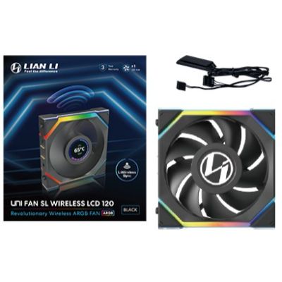 Lian Li UNI FAN SL Wireless LCD 120 Obudowa komputera Wentylator 12 cm Czarny 1 szt.