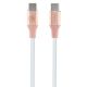 3. Kabel Guess Ebossed Logo USB-C / USB-C 1.5m szybkie ładowanie - różowy