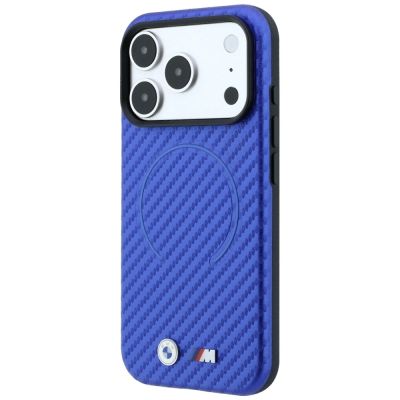 2. Etui BMW M Carbon Printed Ring MagSafe na iPhone 17 Pro / 18 Pro - niebieskie