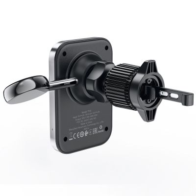 2. Uchwyt samochodowy Acefast D18 z ładowarką indukcyjną MagSafe / Qi + kabel USB-A USB-C - czarny