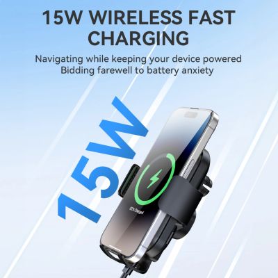 7. Uchwyt Wozinsky WUMID na telefon z ładowarką indukcyjną 15W na deskę rozdzielczą samochodu - czarny