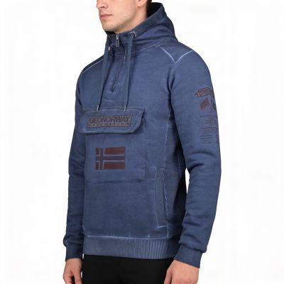 6. Bluza Geographical Norway Gymclass EO Tiedye Badge M WU8270H-GNO-NAVY