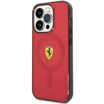 2. Etui Ferrari Translucent MagSafe na iPhone 14 Pro Max - czerwone