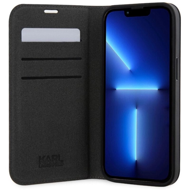 4. Etui Karl Lagerfeld Saffiano Monogram na iPhone 14 Pro - czarne