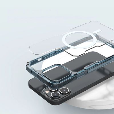 13. Nillkin Nature Pro Magnetic Case etui iPhone 14 Pro magnetyczny pokrowiec MagSafe niebieski