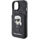 6. Etui Karl Lagerfeld Saffiano Cardslots and Stand Monogram Ikonik Patch do iPhone 15 - czarne