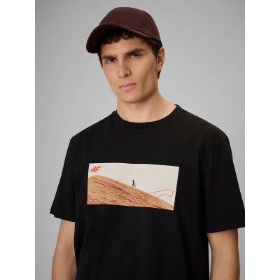 3. T-shirt regular z nadrukiem męski 4F 4FRSS26TTSHM4236-20S