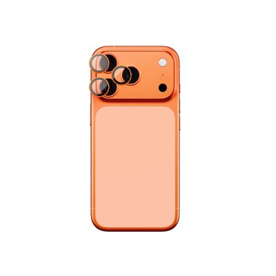 2. Szkło na obiektyw AMAZINGTHING AR Sapphire na iPhone 17 Pro / Pro Max - z pomarańczową ramką