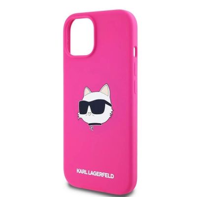 6. Etui Karl Lagerfeld Silicone Choupette Head MagSafe na iPhone 15 Plus / 14 Plus - różowe