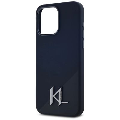 6. Etui Karl Lagerfeld Silicone Shadow Metal Initial MagSafe do iPhone 15 Pro Max czarny