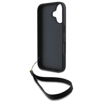 6. Etui DKNY Wrist Strap Stock Logo na iPhone 16 - czarne