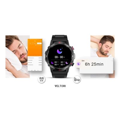 10. Smartwatch VELTORI VT110-1 Czarny Pasek Silikonowy