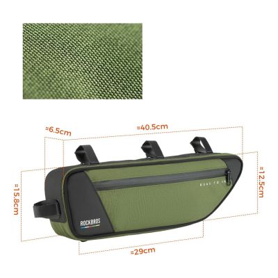 5. Torba pod ramę 2L Rockbros TL003 ROAD TO SKY wodoodporna – zielona