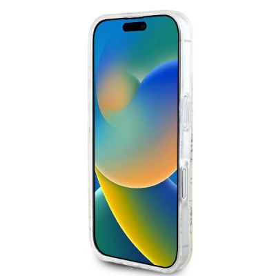 5. Etui Guess IML 4G Background MagSafe na iPhone 16 Plus - białe
