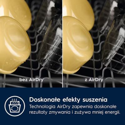 6. Zmywarka do zabudowy ELECTROLUX EEC87400W ComfortLift automatyczne otwieranie drzwi Time Beam wyświetlanie czasu klasa energetyczna C