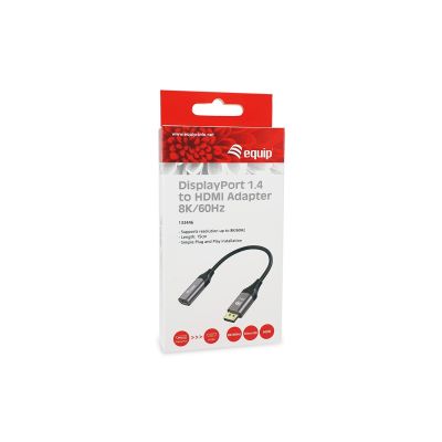 6. Equip 133446 adapter kablowy 0,15 m DisplayPort HDMI Czarny, Szary