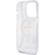 7. Etui Guess Ring Stand Script Glitter MagSafe na iPhone 15 Pro - przezroczyste