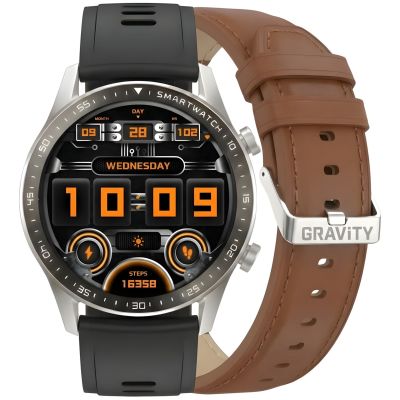 11. Smartwatch Gravity Srebrny 2 Paski GT10-8