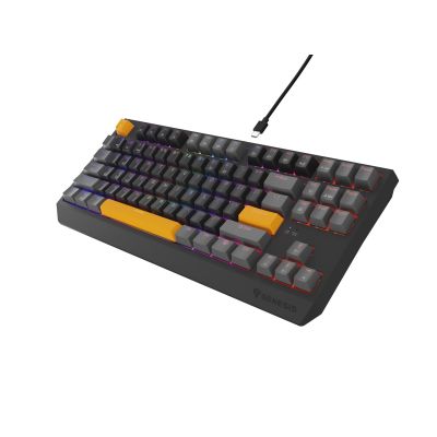 19. GENESIS Thor 230 TKL klawiatura Gaming USB + RF Wireless + Bluetooth QWERTY Czarny, Szary, Pomarańczowy