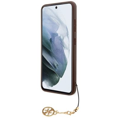 5. Etui Guess 4G Charms Collection na Samsung Galaxy A35 - brązowe